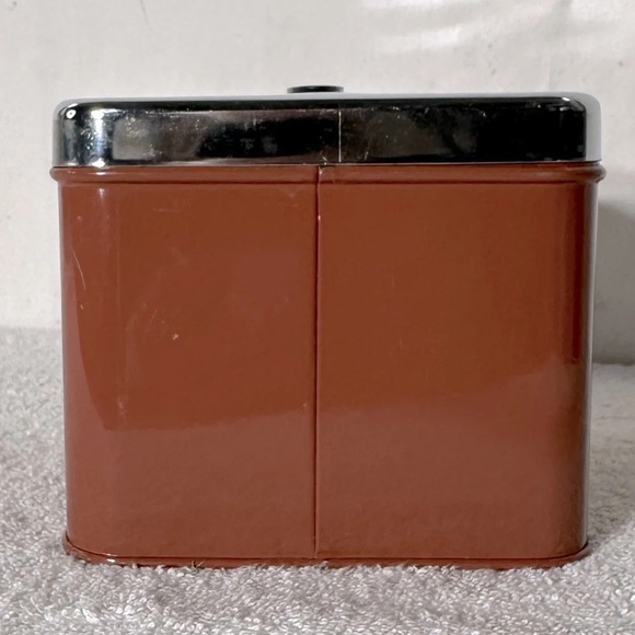 Vintage Brentwood Brown Painted Metal Small Tea Canister With Lid - Picture 4 of 10